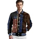custom vancouver canucks flag wood brown varsity jacket best selling
