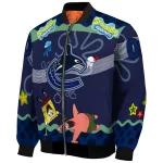custom vancouver canucks spongebob playtime blue bomber jacket best selling