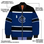 custom vancouver canucks stripe statement blue black bomber jacket best selling