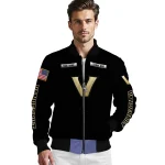 custom vanderbilt commodores american flag skull black bomber jacket best selling
