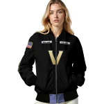 custom vanderbilt commodores american flag skull black bomber jacket best selling