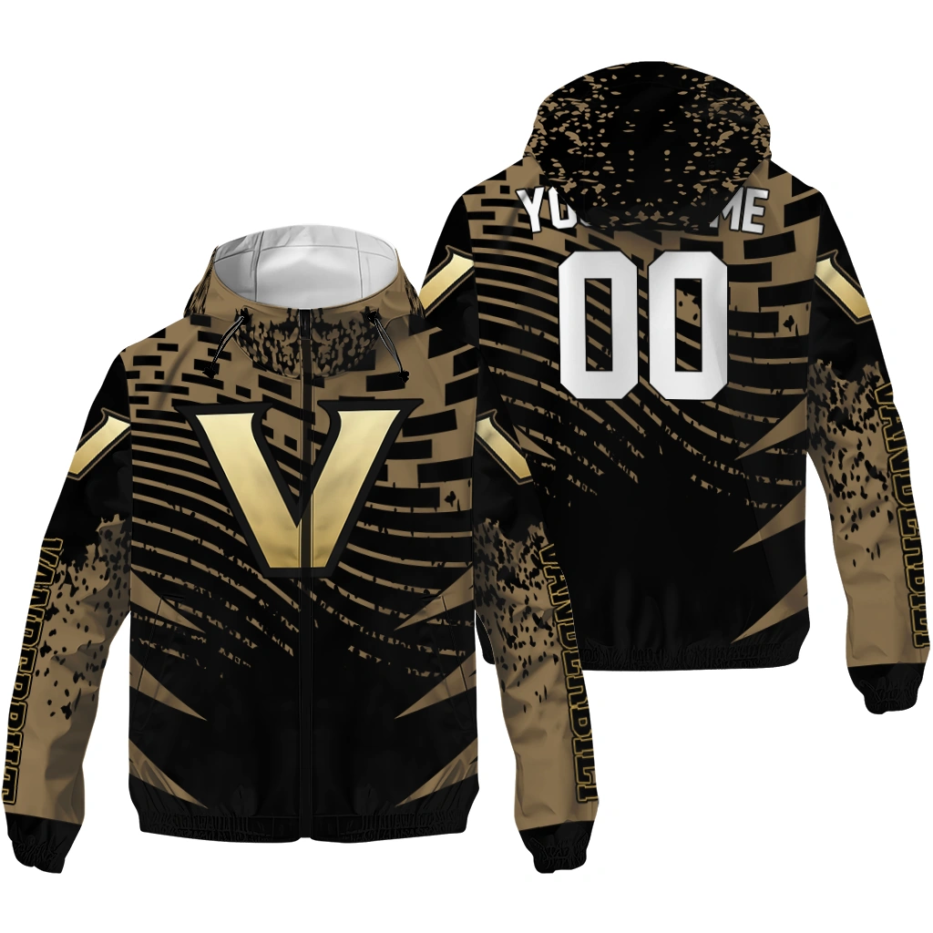 custom vanderbilt commodores brick motion black windbreaker jacket high quality custom vanderbilt commodores brick motion black windbreaker jacket high quality