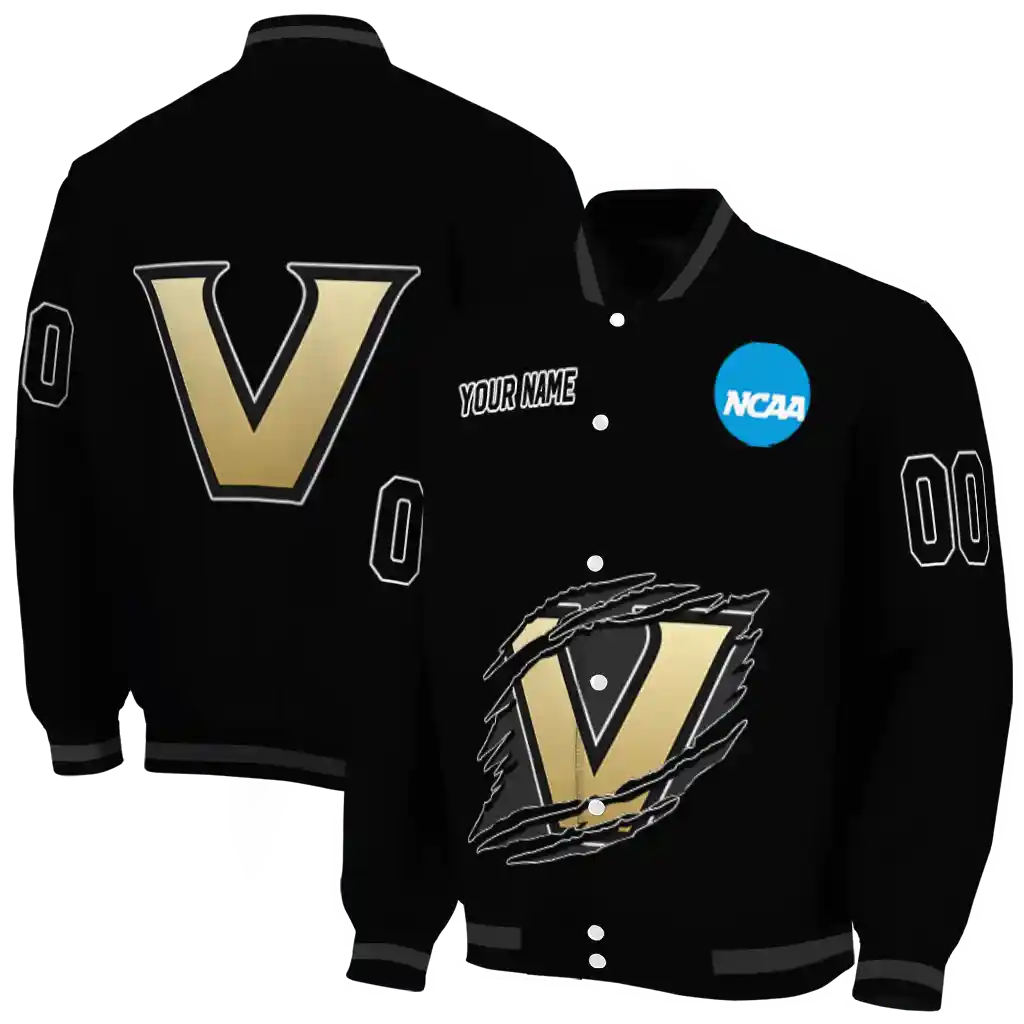 custom vanderbilt commodores claw shred black varsity jacket fashion forward custom vanderbilt commodores claw shred black varsity jacket fashion forward