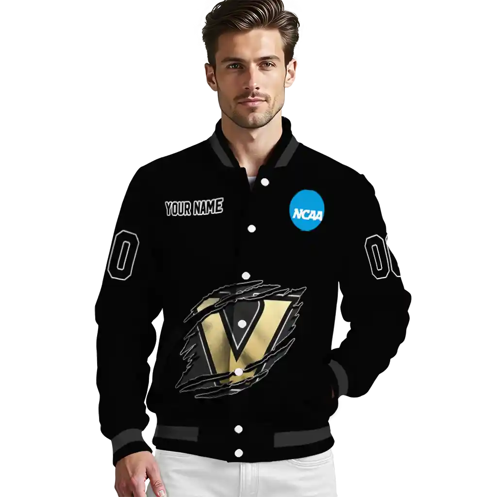custom vanderbilt commodores claw shred black varsity jacket high quality custom vanderbilt commodores claw shred black varsity jacket high quality