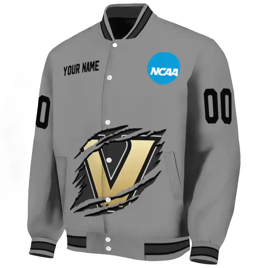 custom vanderbilt commodores feral slash grey varsity jacket best selling custom vanderbilt commodores feral slash grey varsity jacket best selling