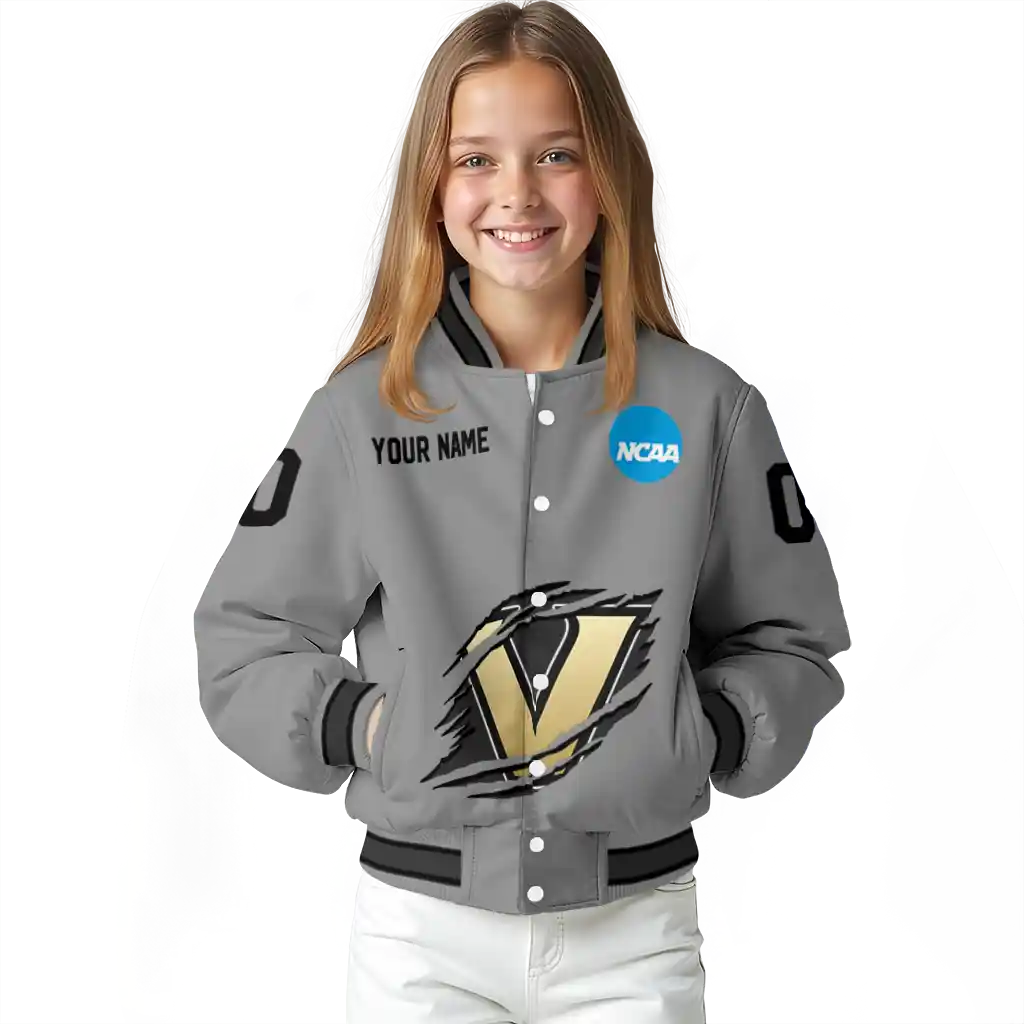custom vanderbilt commodores feral slash grey varsity jacket top rated custom vanderbilt commodores feral slash grey varsity jacket top rated