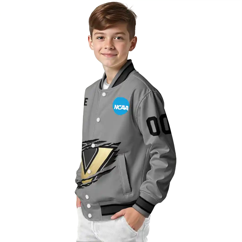 custom vanderbilt commodores feral slash grey varsity jacket trendy custom vanderbilt commodores feral slash grey varsity jacket trendy