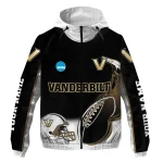 custom vanderbilt commodores football flame black white windbreaker jacket best selling