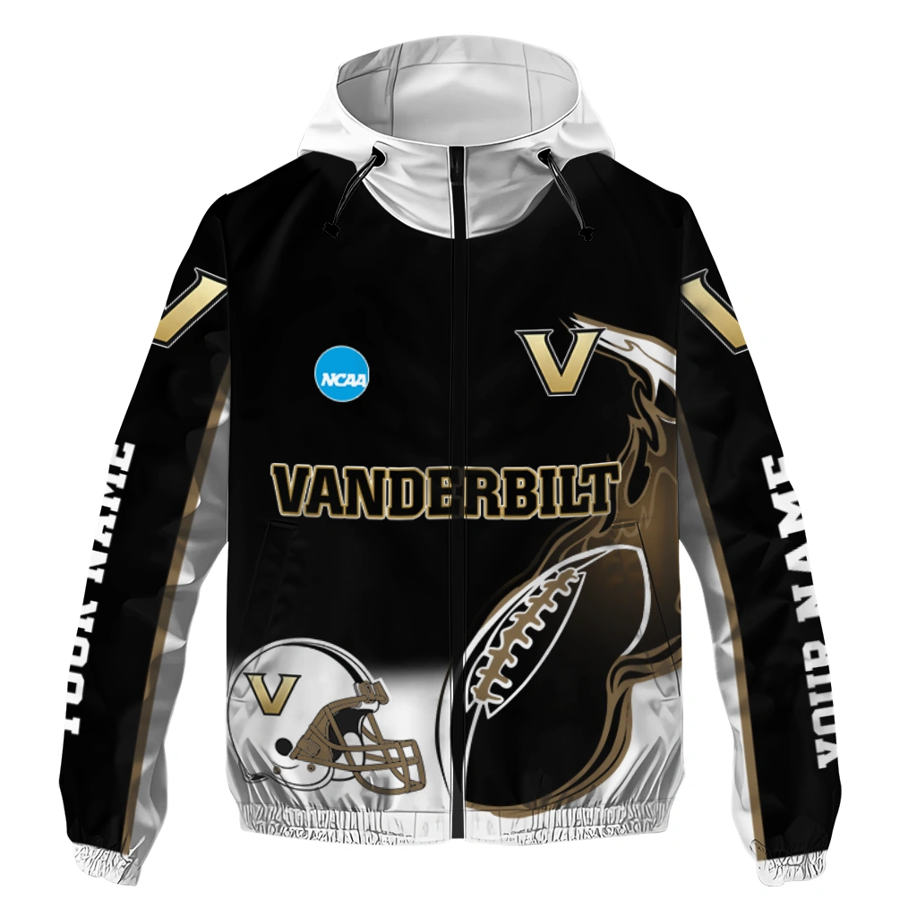 custom vanderbilt commodores football flame black white windbreaker jacket best selling custom vanderbilt commodores football flame black white windbreaker jacket best selling