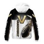 custom vanderbilt commodores football flame black white windbreaker jacket best selling