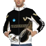 custom vanderbilt commodores football flame black white windbreaker jacket best selling