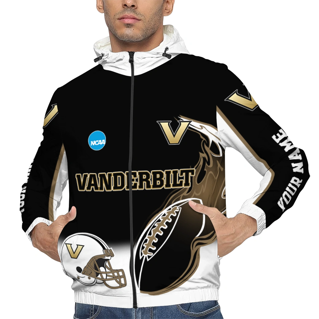 custom vanderbilt commodores football flame black white windbreaker jacket top rated custom vanderbilt commodores football flame black white windbreaker jacket top rated