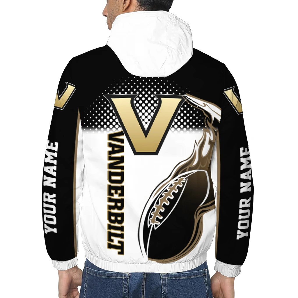 custom vanderbilt commodores football flame black white windbreaker jacket trendy custom vanderbilt commodores football flame black white windbreaker jacket trendy
