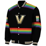 custom vanderbilt commodores rainbow jersey number black varsity jacket best selling