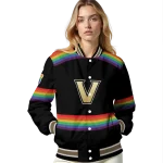 custom vanderbilt commodores rainbow jersey number black varsity jacket best selling