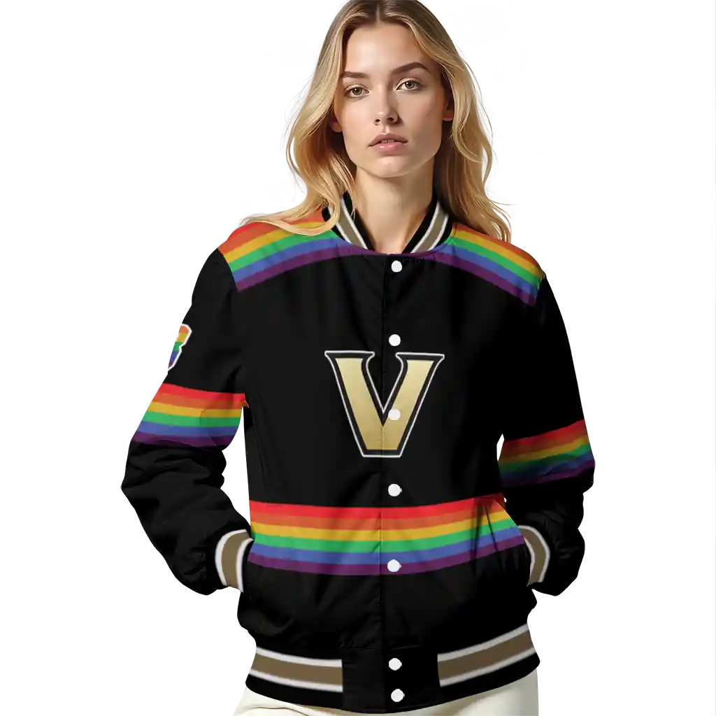 custom vanderbilt commodores rainbow jersey number black varsity jacket latest model custom vanderbilt commodores rainbow jersey number black varsity jacket latest model