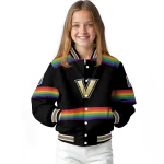 custom vanderbilt commodores rainbow jersey number black varsity jacket best selling