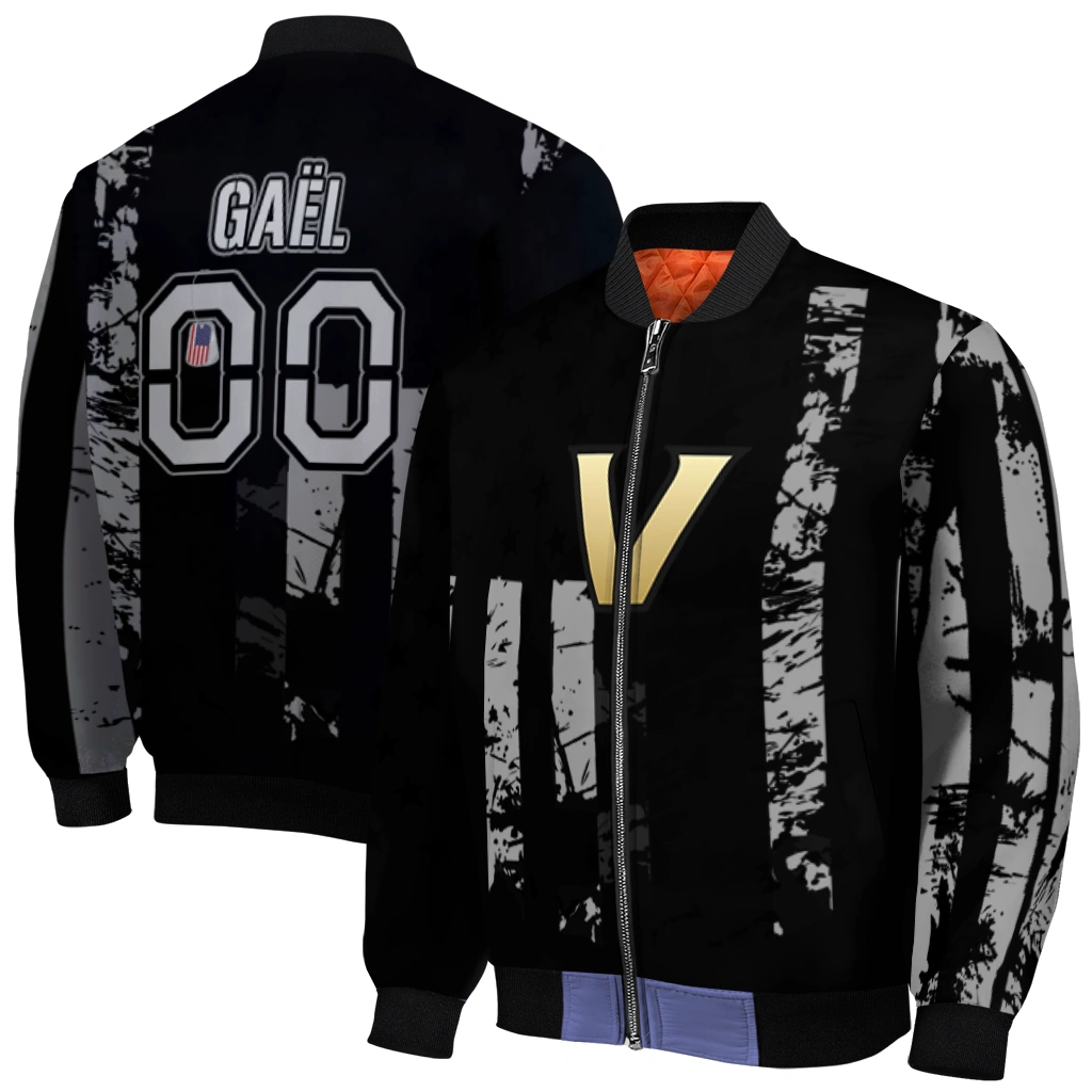 custom vanderbilt commodores star stripes black bomber jacket best selling custom vanderbilt commodores star stripes black bomber jacket best selling