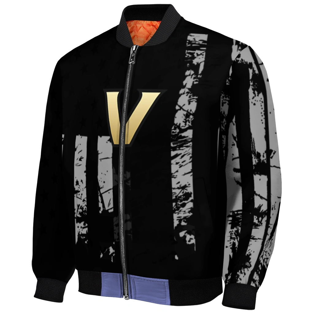 custom vanderbilt commodores star stripes black bomber jacket fashion forward custom vanderbilt commodores star stripes black bomber jacket fashion forward