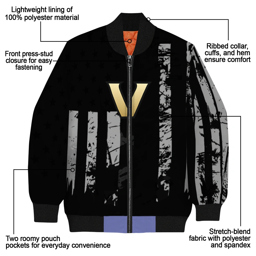 custom vanderbilt commodores star stripes black bomber jacket new arrival custom vanderbilt commodores star stripes black bomber jacket new arrival
