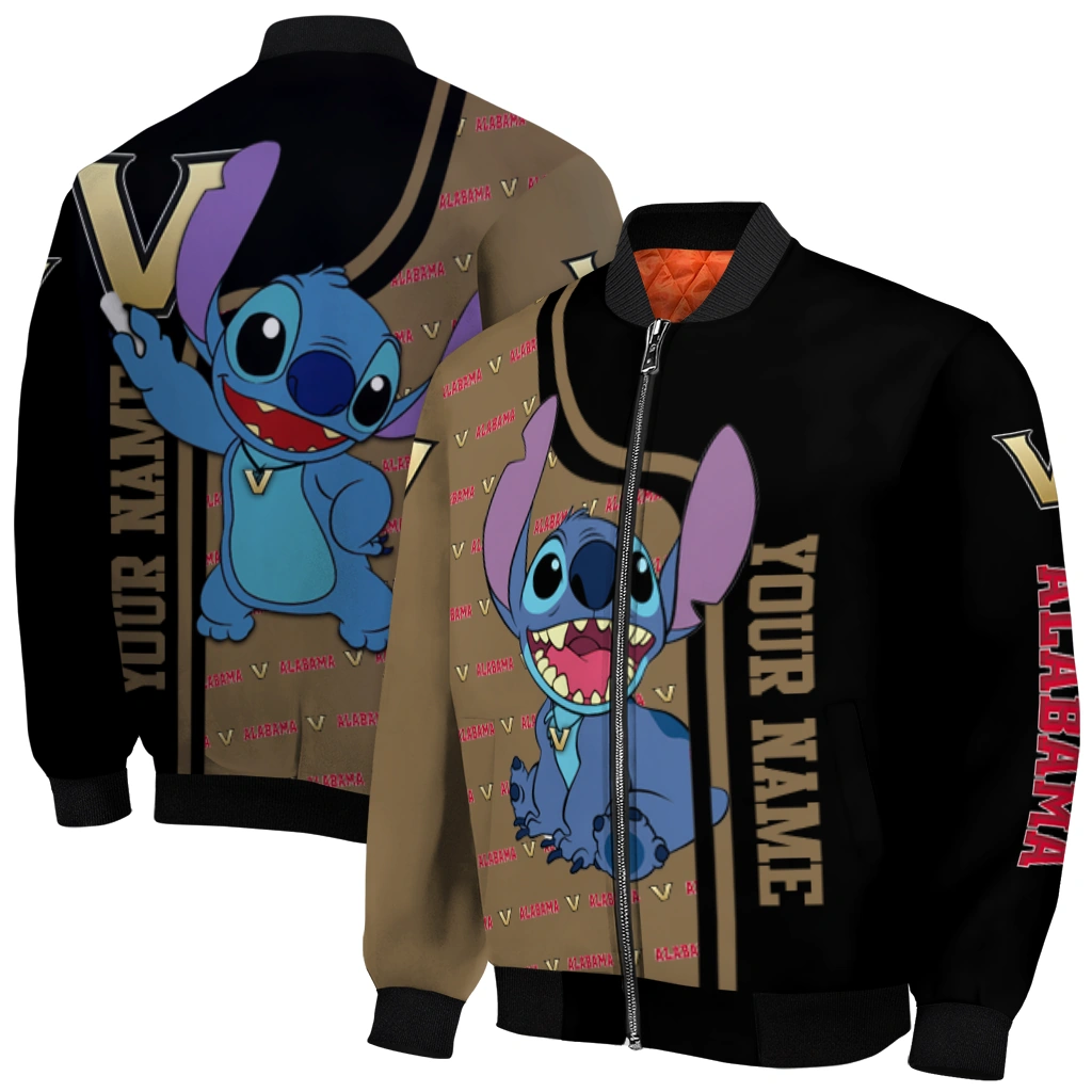 custom vanderbilt commodores stitch laughing black bomber jacket best selling custom vanderbilt commodores stitch laughing black bomber jacket best selling