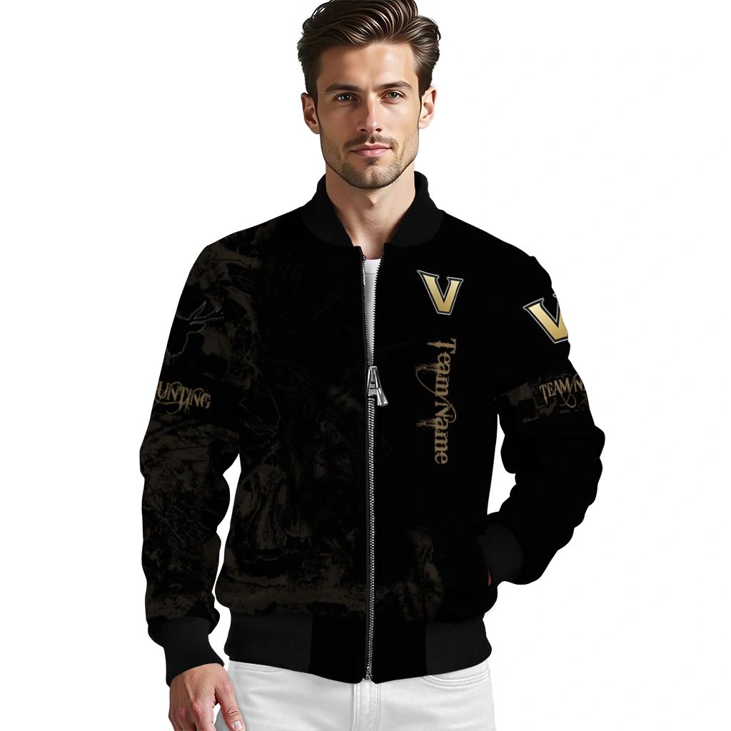 custom vanderbilt commodores tribal deer art black bomber jacket high quality custom vanderbilt commodores tribal deer art black bomber jacket high quality