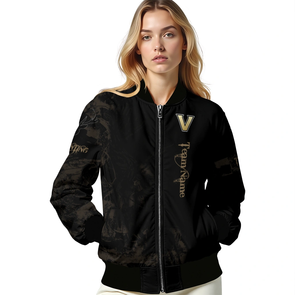 custom vanderbilt commodores tribal deer art black bomber jacket latest model custom vanderbilt commodores tribal deer art black bomber jacket latest model