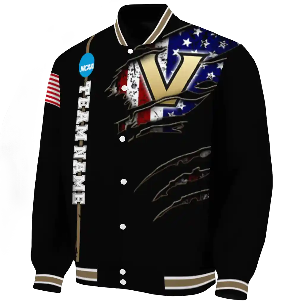 custom vanderbilt commodores usa flag claws black varsity jacket best selling custom vanderbilt commodores usa flag claws black varsity jacket best selling