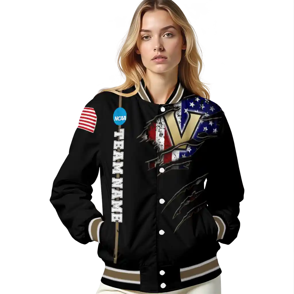 custom vanderbilt commodores usa flag claws black varsity jacket latest model custom vanderbilt commodores usa flag claws black varsity jacket latest model