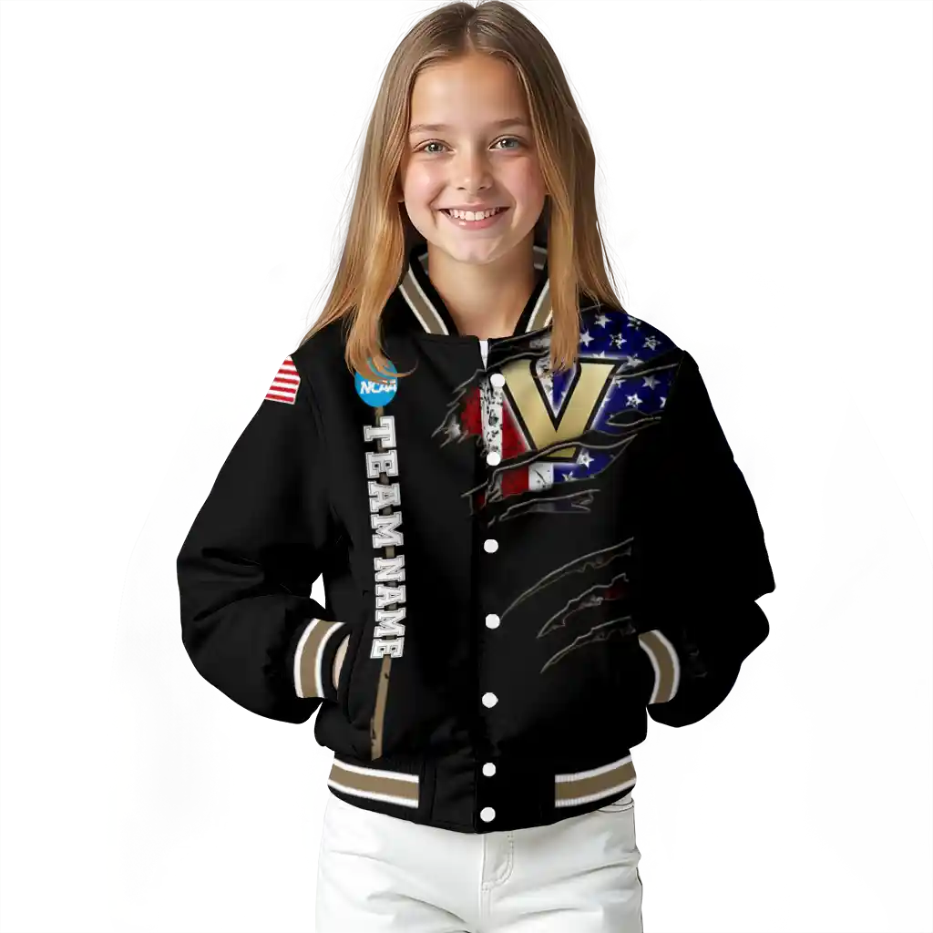 custom vanderbilt commodores usa flag claws black varsity jacket top rated custom vanderbilt commodores usa flag claws black varsity jacket top rated