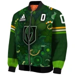 custom vegas golden knights shamrock vortex green bomber jacket best selling