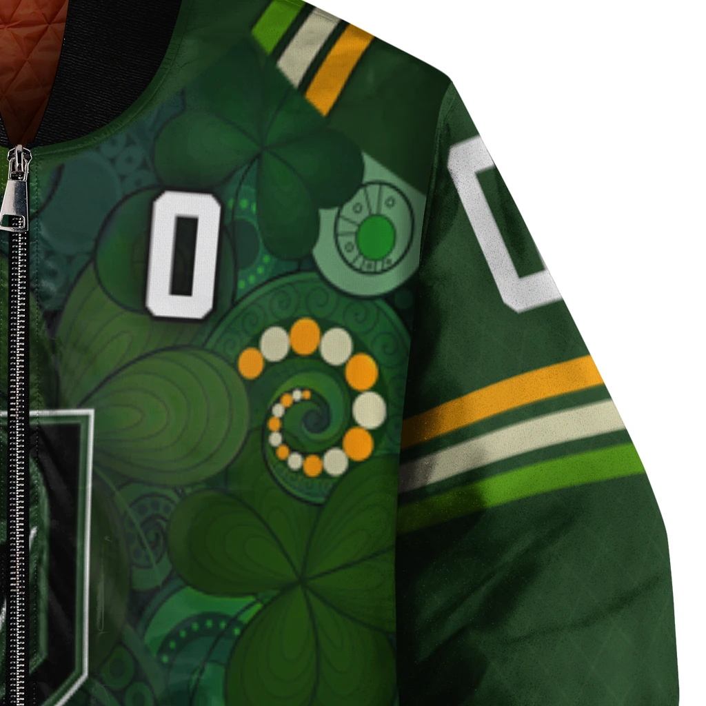custom vegas golden knights shamrock vortex green bomber jacket premium grade custom vegas golden knights shamrock vortex green bomber jacket premium grade