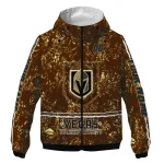 custom vegas golden knights shards cluster tan windbreaker jacket best selling