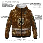 custom vegas golden knights shards cluster tan windbreaker jacket best selling