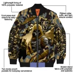 custom vegas golden knights skull horde tan bomber jacket best selling