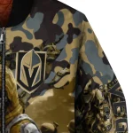 custom vegas golden knights skull horde tan bomber jacket best selling