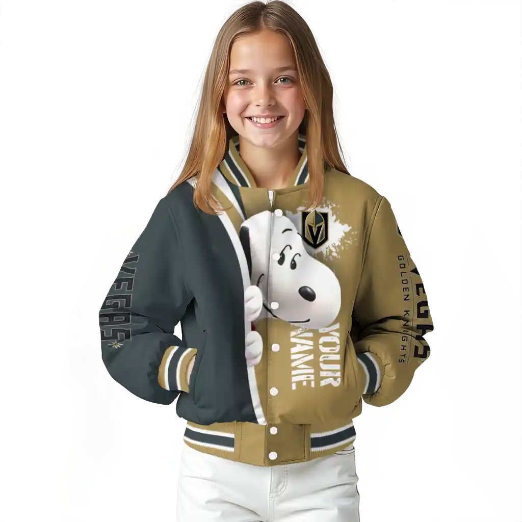 custom vegas golden knights snoopy head tan varsity jacket top rated custom vegas golden knights snoopy head tan varsity jacket top rated