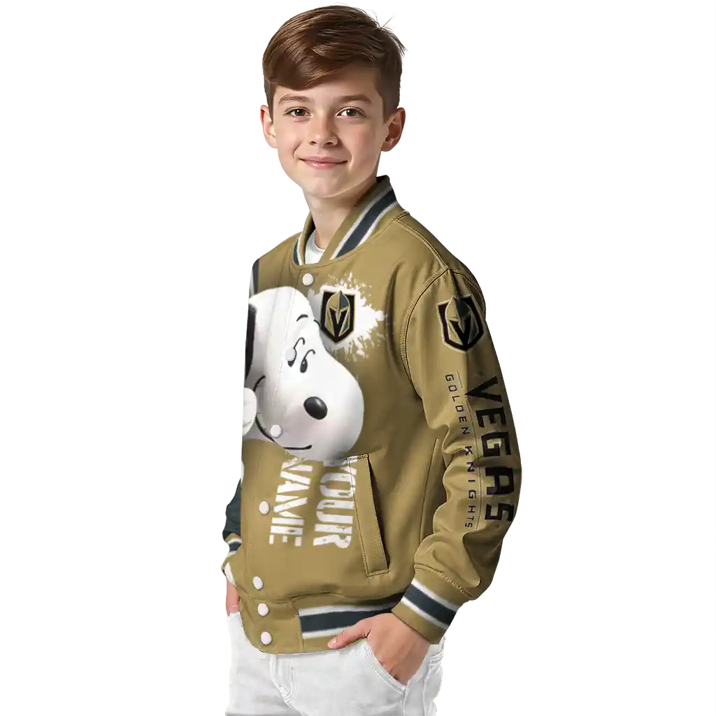 custom vegas golden knights snoopy head tan varsity jacket trendy custom vegas golden knights snoopy head tan varsity jacket trendy