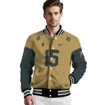 custom vegas golden knights team patch tan varsity jacket best selling