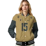 custom vegas golden knights team patch tan varsity jacket best selling