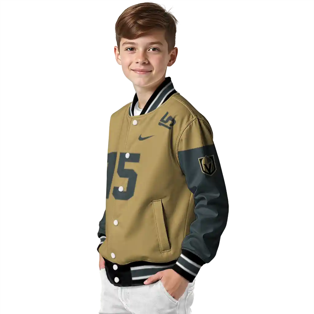custom vegas golden knights team patch tan varsity jacket trendy custom vegas golden knights team patch tan varsity jacket trendy