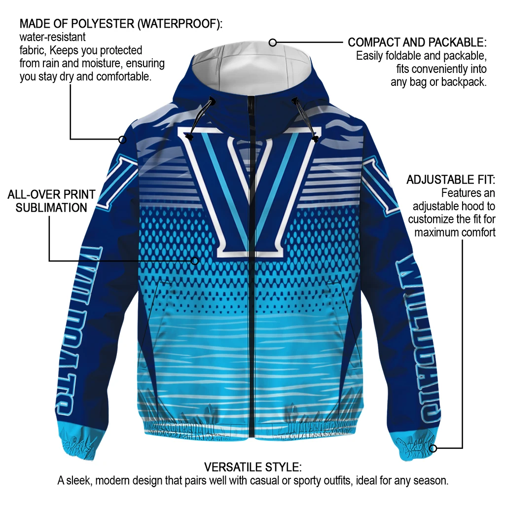 custom villanova wildcats pattern layers navy windbreaker jacket new arrival custom villanova wildcats pattern layers navy windbreaker jacket new arrival