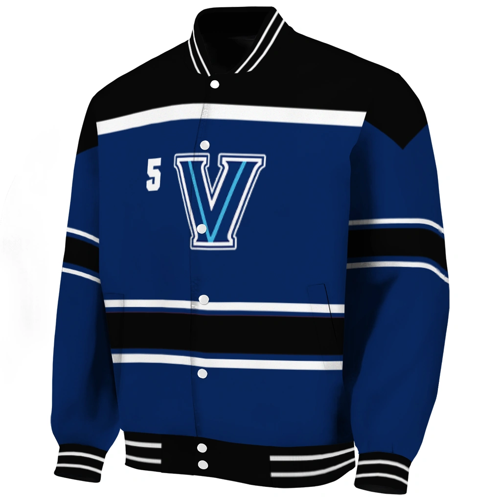 custom villanova wildcats stripe statement navy black varsity jacket best selling custom villanova wildcats stripe statement navy black varsity jacket best selling