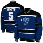 custom villanova wildcats stripe statement navy black varsity jacket best selling