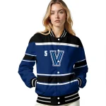 custom villanova wildcats stripe statement navy black varsity jacket best selling
