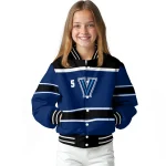 custom villanova wildcats stripe statement navy black varsity jacket best selling