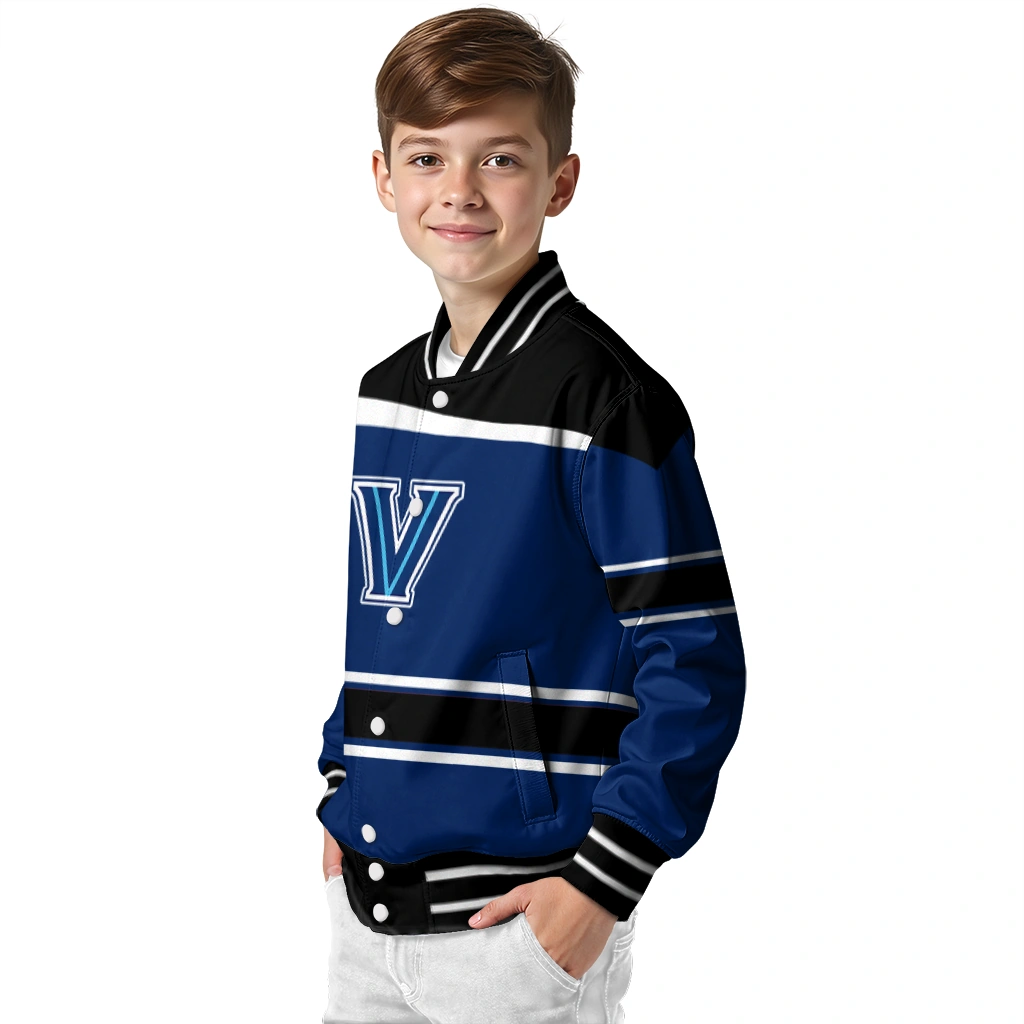 custom villanova wildcats stripe statement navy black varsity jacket trendy custom villanova wildcats stripe statement navy black varsity jacket trendy