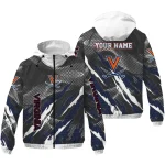 custom virginia cavaliers claw mesh blue gray windbreaker jacket best selling