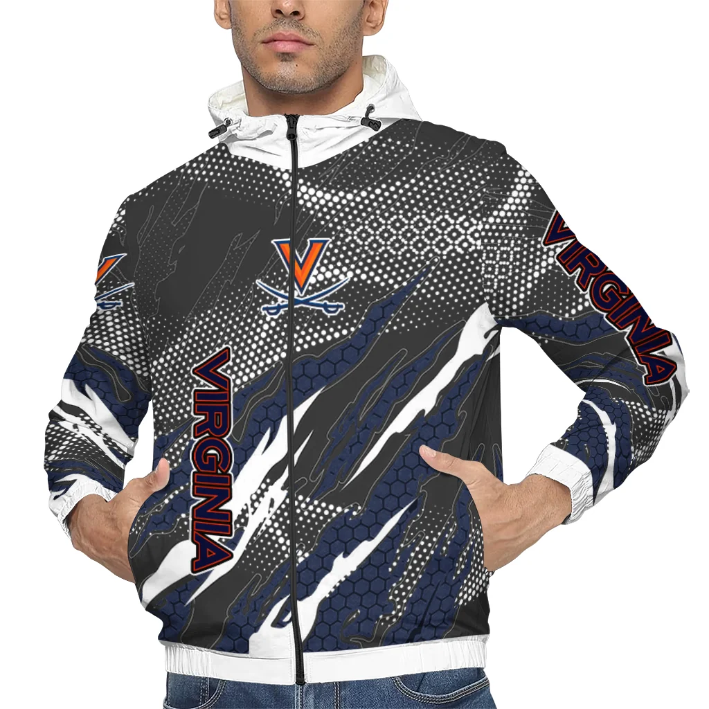 custom virginia cavaliers claw mesh blue gray windbreaker jacket top rated custom virginia cavaliers claw mesh blue gray windbreaker jacket top rated