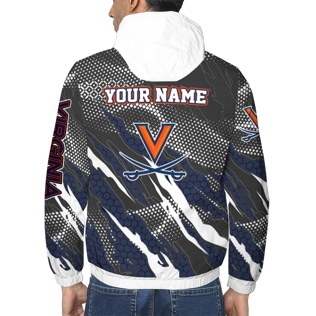 custom virginia cavaliers claw mesh blue gray windbreaker jacket trendy custom virginia cavaliers claw mesh blue gray windbreaker jacket trendy